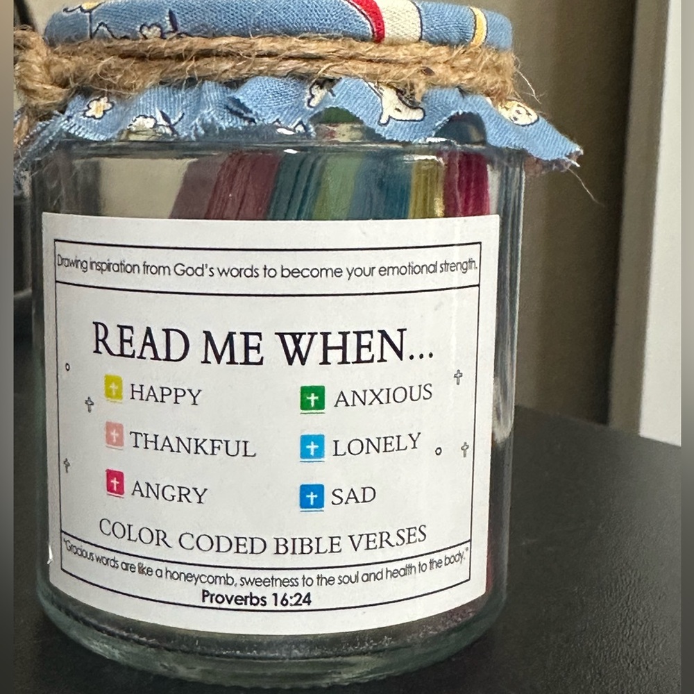 Read Me When Color-Coded Bible Verses Jar - Blue